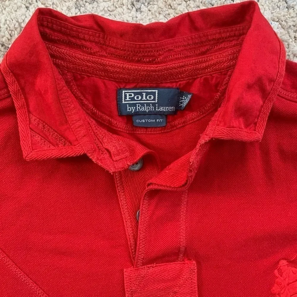 Polo RL Red Big Pony Long Sleeve Polo XXL